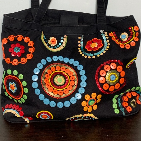 Madison Studio Canvas Button Tote Bag - Picture 13 of 13